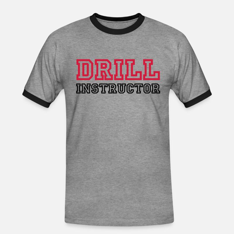 Drill Instructor - Männer Kontrast-T-Shirt - Grau meliert/Schwarz