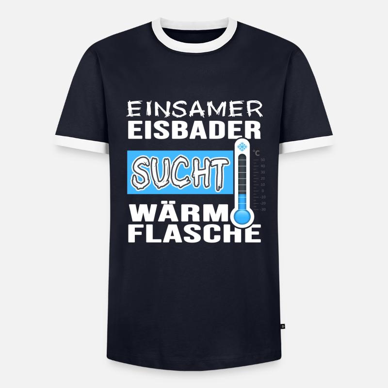 Single Eisbader Flirt beim Winterschwimmen - Männer Kontrast-T-Shirt - undefined