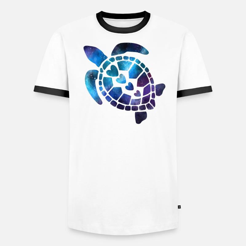 Tortue de mer dans l’espace T-shirt contrasté Homme