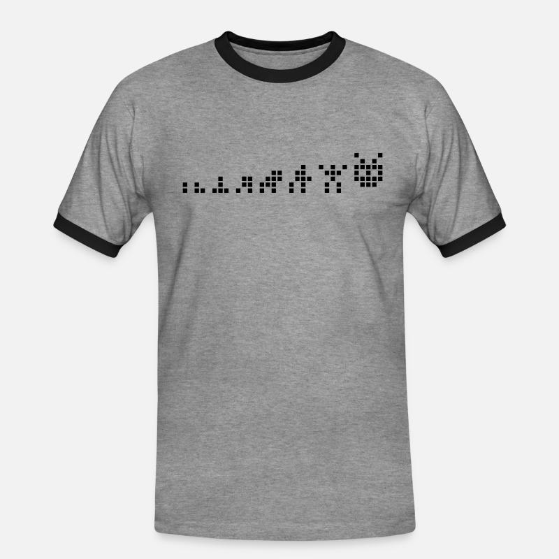 Pixel Evolution - Men's Ringer Shirt - heather grey/black