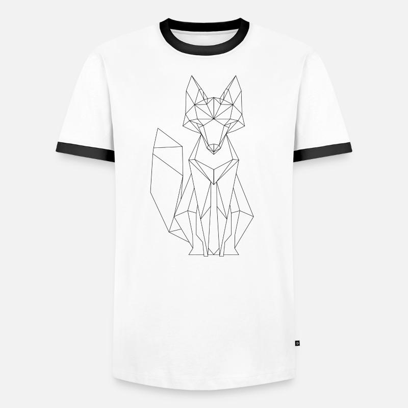 Fox polygone design T-shirt contrasté Homme