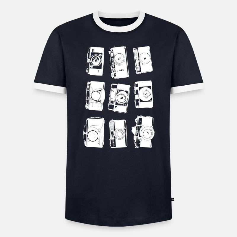 Collage de caméra rétro T-shirt contrasté Homme