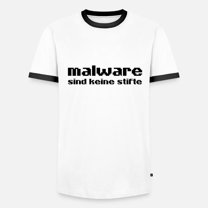 malware sind keine stifte Hacker Virus Trojaner Männer Kontrast-T-Shirt