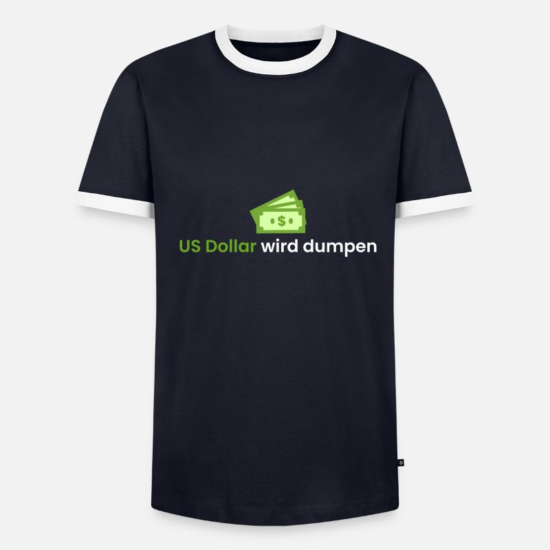 US Dollar wird dumpen Männer Kontrast-T-Shirt