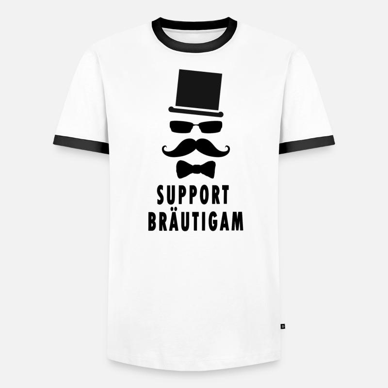 Bräutigam Support Hochzeit, Ehe Männer Kontrast-T-Shirt