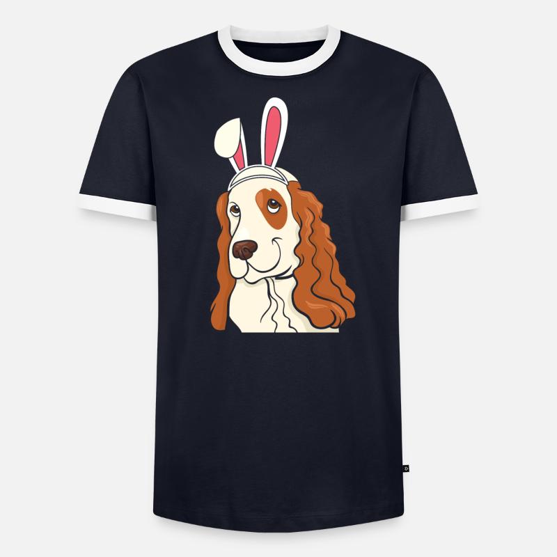Cocker Spaniel Easter Bunny Happy Easter Gift Has - Men's Ringer Shirt -
