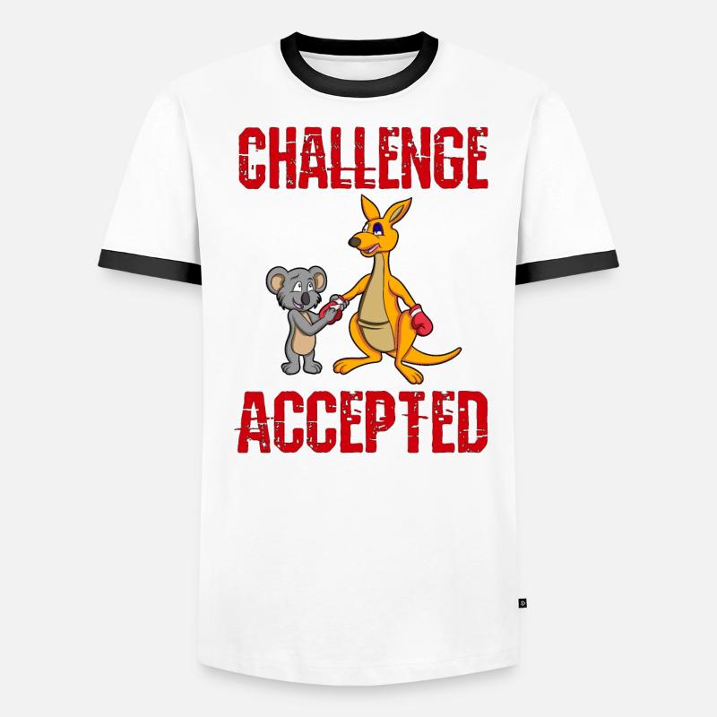 CHALLENGE ACCEPTED - Boxer Känguru + Koala Trainer Männer Kontrast-T-Shirt