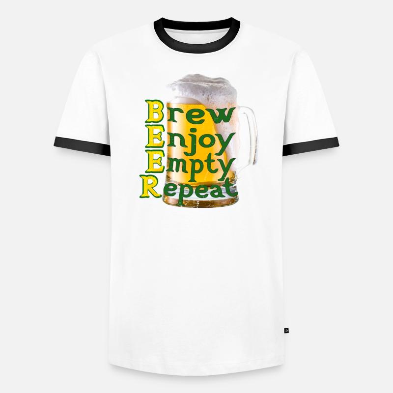 BEER BREW ENJOY EMPTY REPEAT Men's Ringer Shirt