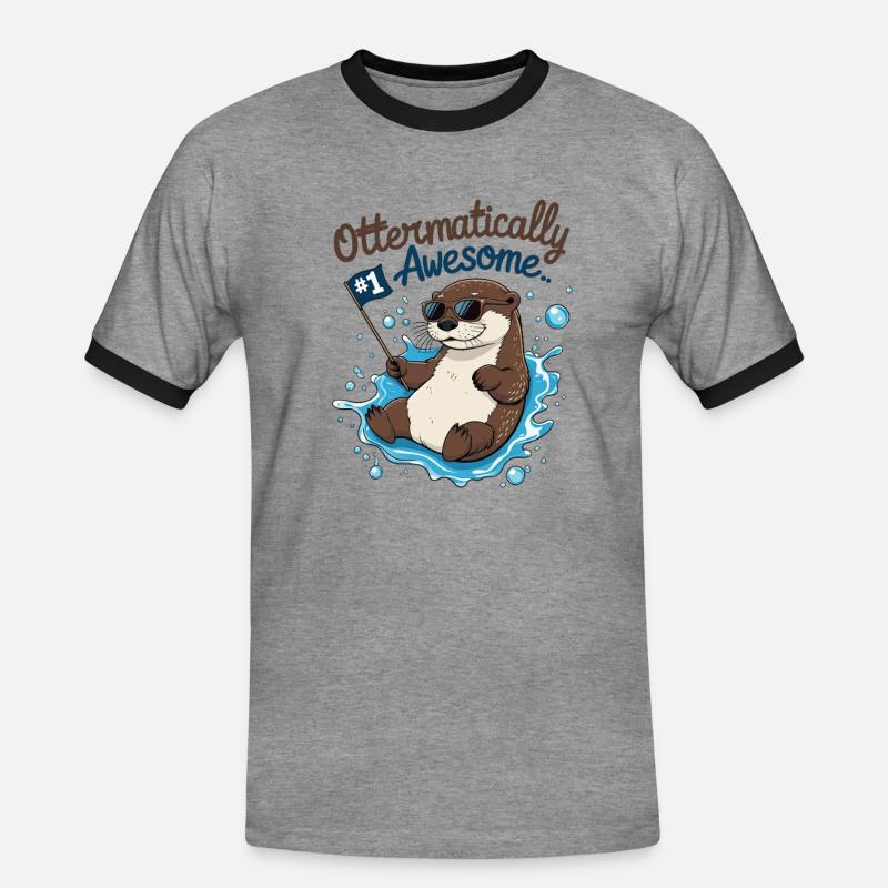 Otter-like cool – Funny Otter - Men's Ringer Shirt - heather grey/black