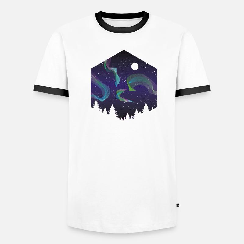Polar Lichter 2 Männer Kontrast-T-Shirt