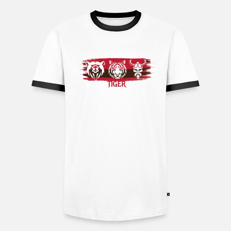 Bär Tiger Mann Bart Bärtiger Mann Männer Kontrast-T-Shirt