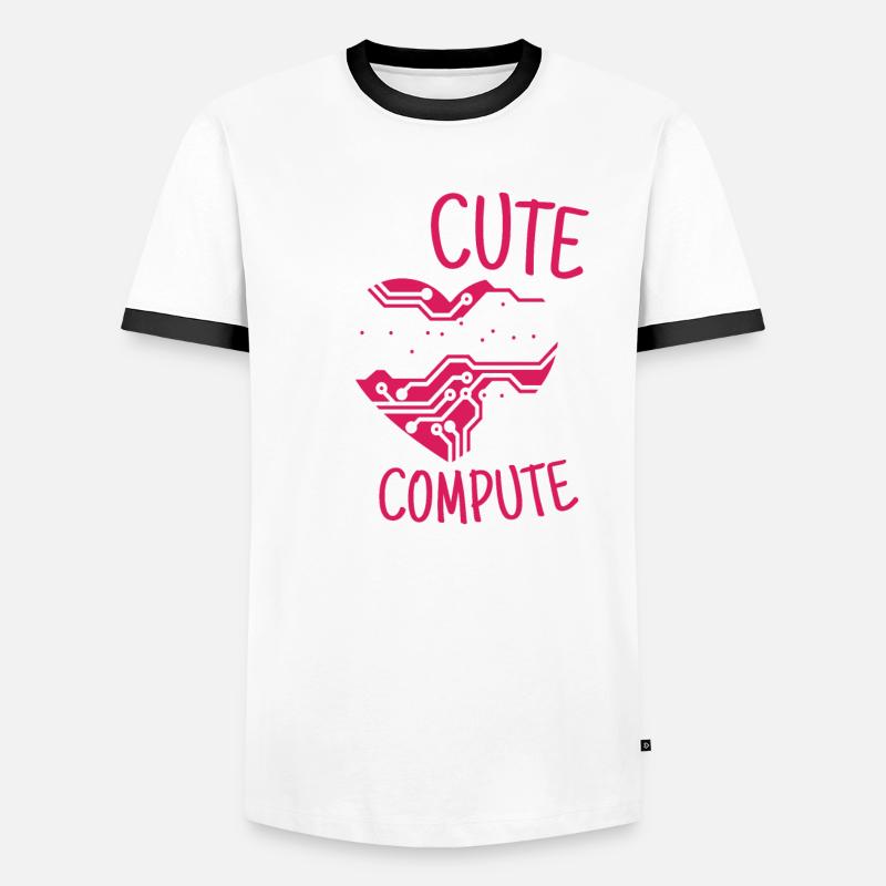 Too Cute To Compute Computer Scientist Hacker Men's Ringer Shirt