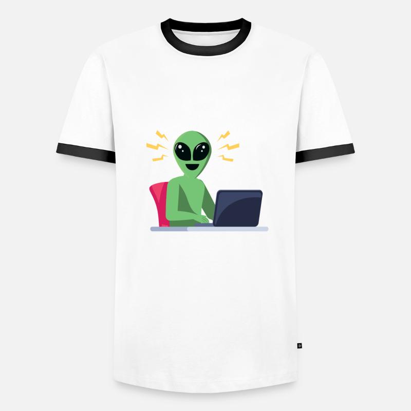 ITalien Alien Informatiker Hacker Coder T-shirt contrasté Homme