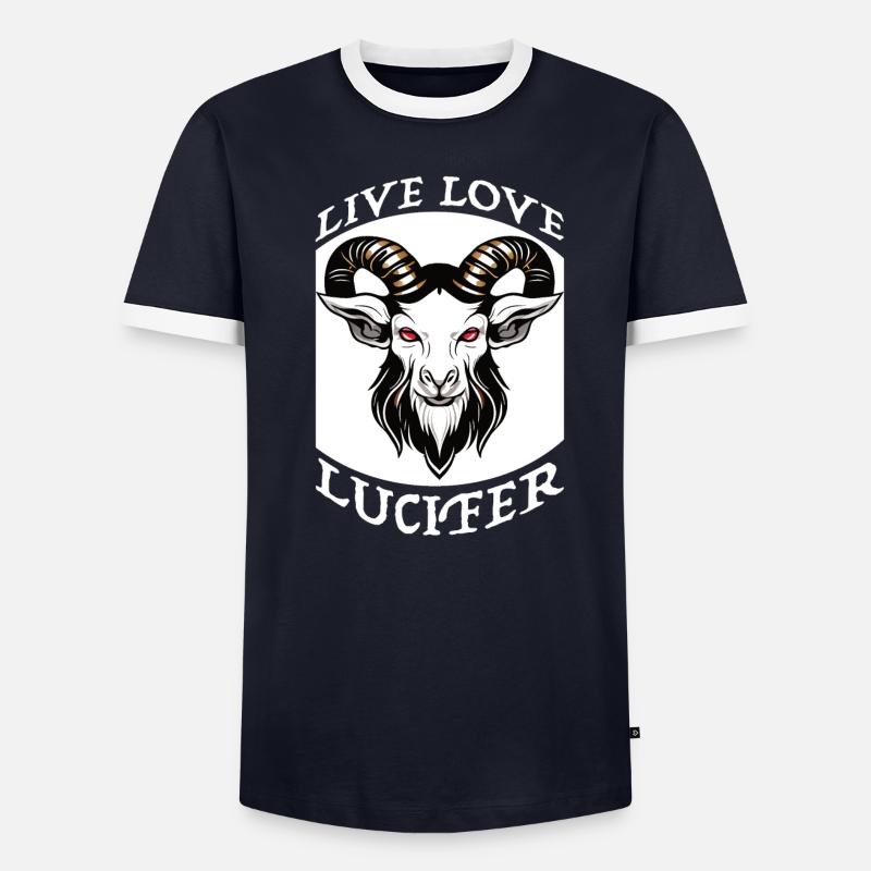 Occulte Demon Lucifer chèvre idée cadeau T-shirt contrasté Homme