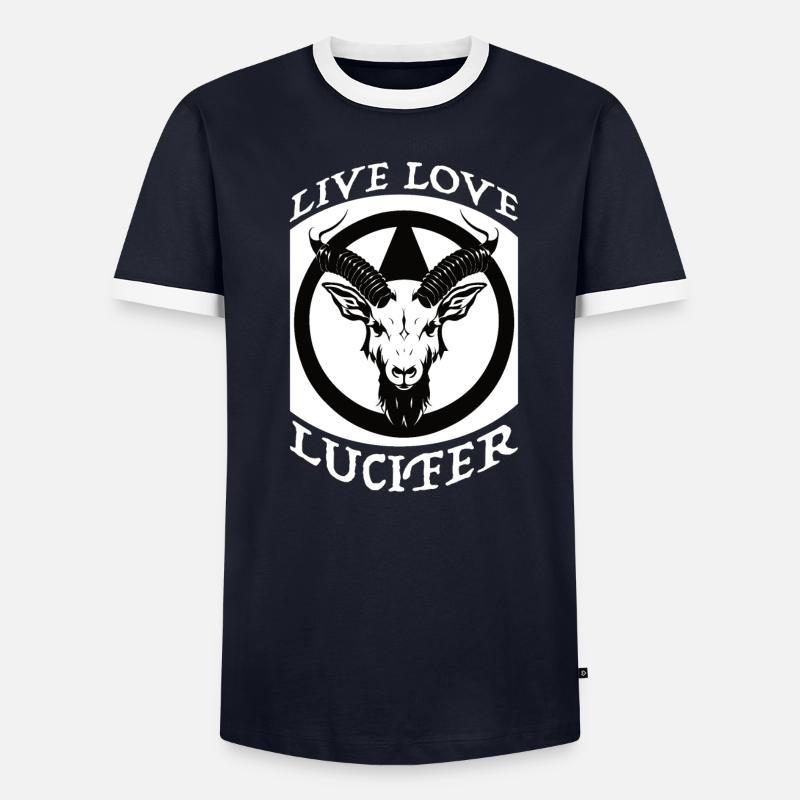 Occulte Demon Lucifer chèvre idée cadeau T-shirt contrasté Homme
