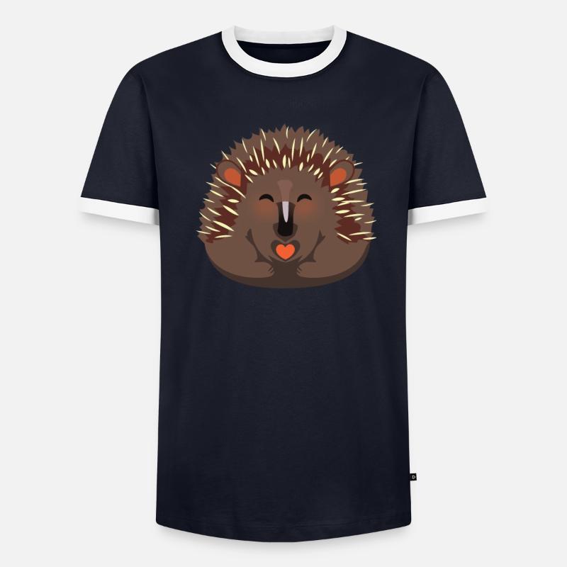 Hérisson à bec design pour enfants échidné T-shirt contrasté Homme
