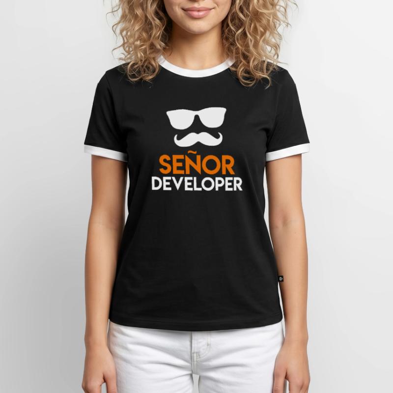 Senor Developer Programmer Developer Nerd Men's Ringer Shirt