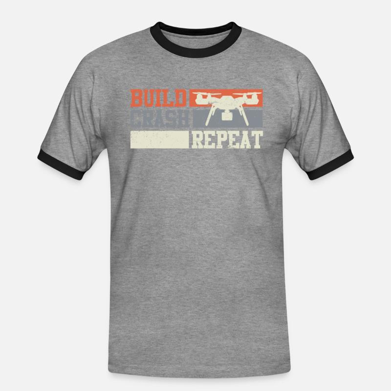 Quadcopter Drones Pilot FPV - Men's Ringer Shirt - heather grey/black