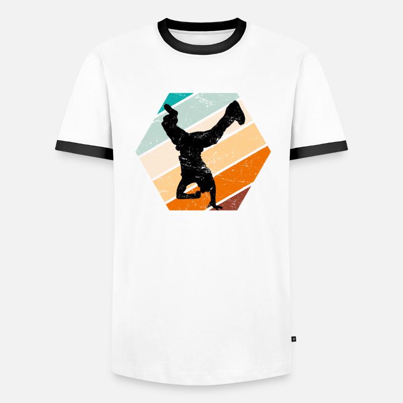 Breakdance Retro Breakdancer B-Boy Men's Ringer Shirt