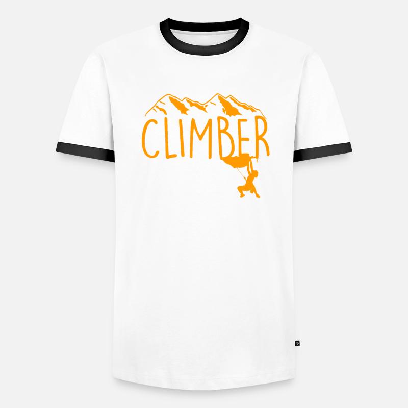 Felsklettern Klettern Kletterer Freiklettern Männer Kontrast-T-Shirt