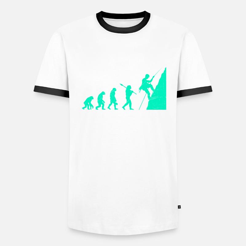 Grimper l’évolution singe Boulderer Grimpeurs T-shirt contrasté Homme