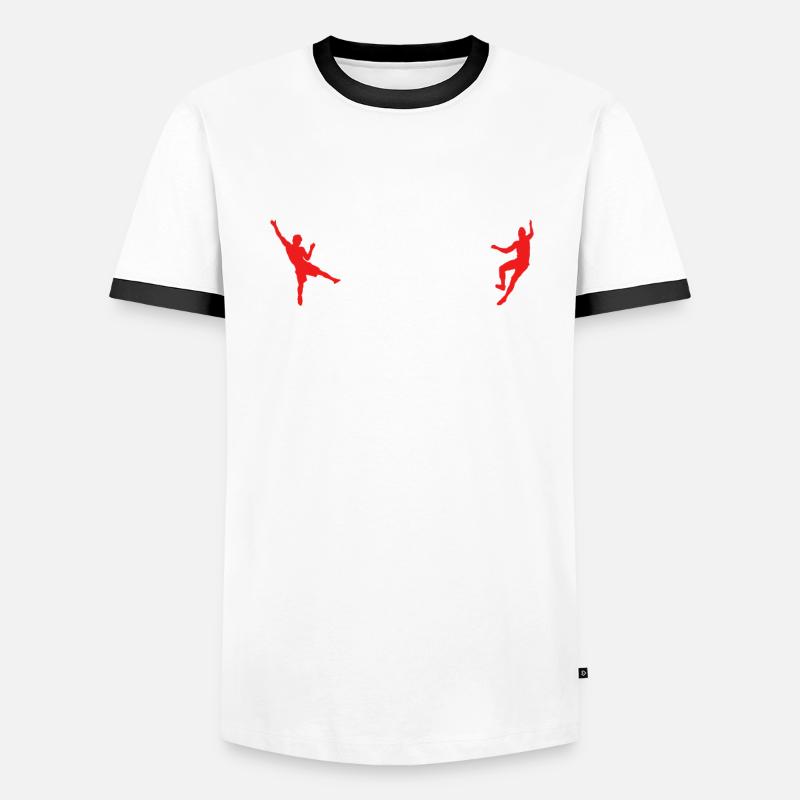 Felsklettern Boulder Kletterer Freiklettern Männer Kontrast-T-Shirt
