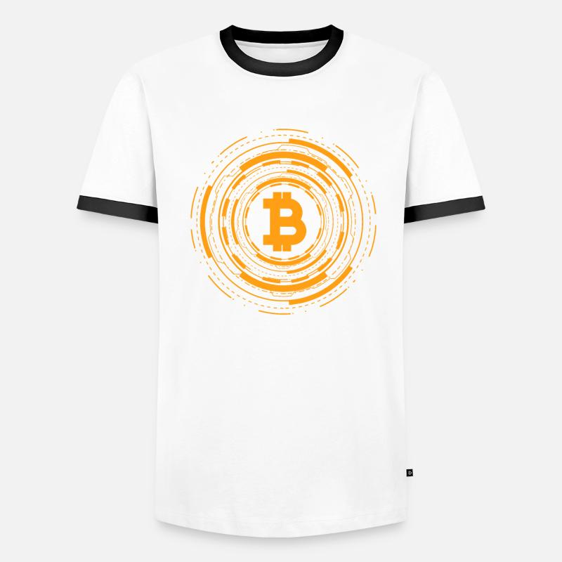 Kryptowährung Bitcoin Geschenk BTC Logo Krypto Männer Kontrast-T-Shirt