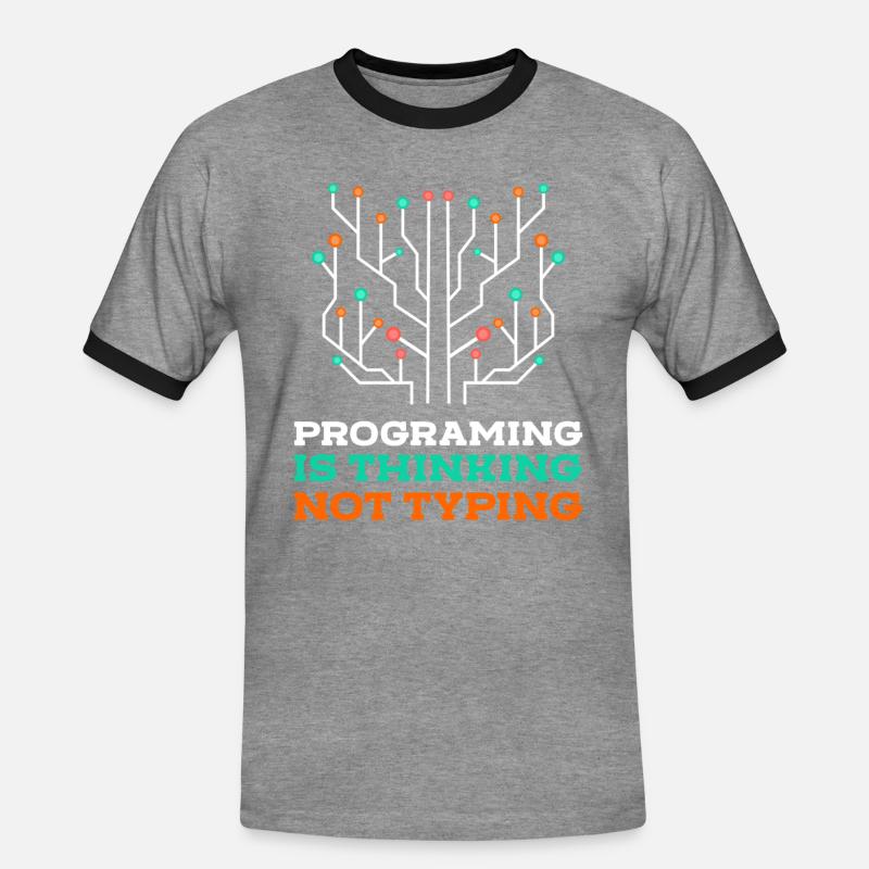 Programmeur Coder Nerd - T-shirt contrasté Homme - gris chiné/noir