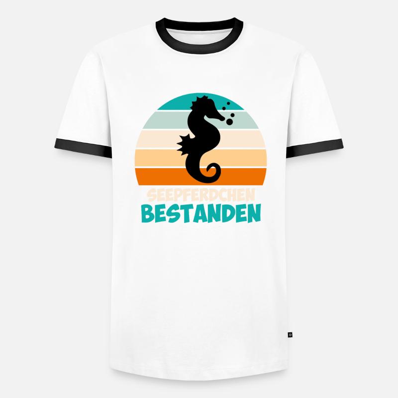 Seepferdchen Abzeichen Männer Kontrast-T-Shirt