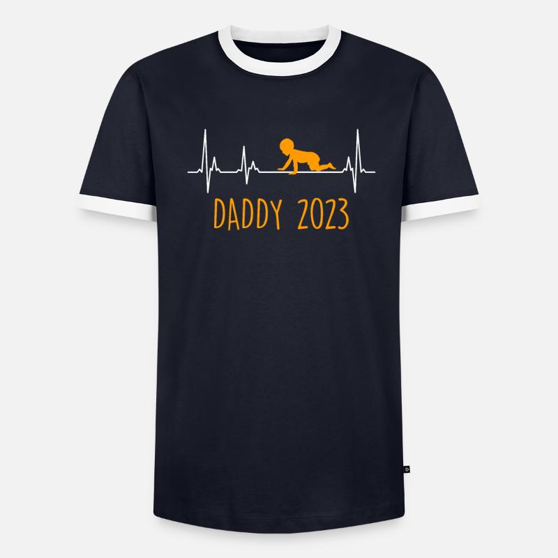Daddy 2023 werdender Papa Männer Kontrast-T-Shirt