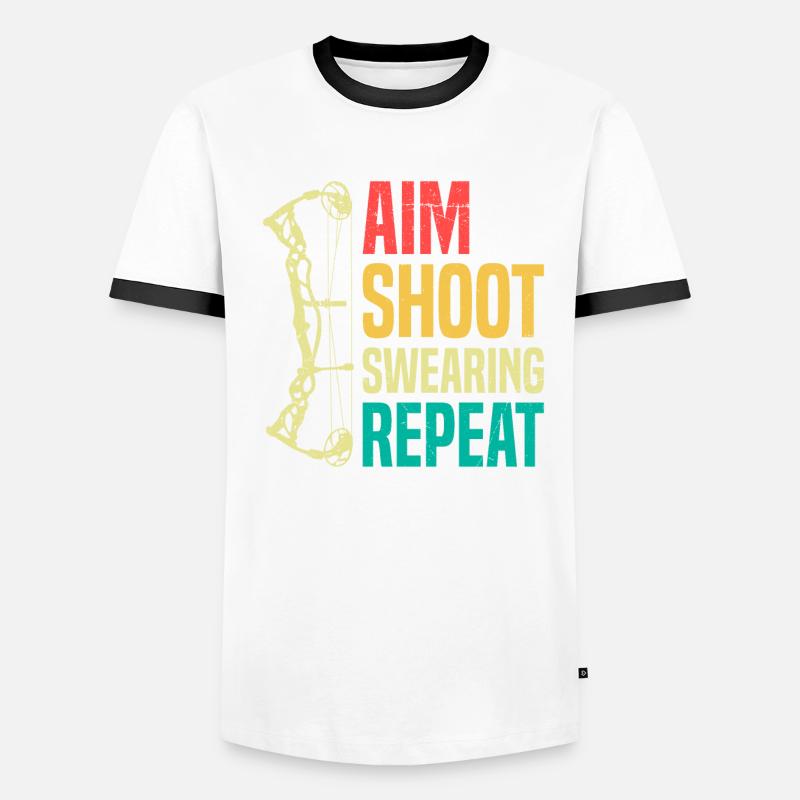 Aim Solve Swearing Again Archery Men's Ringer Shirt