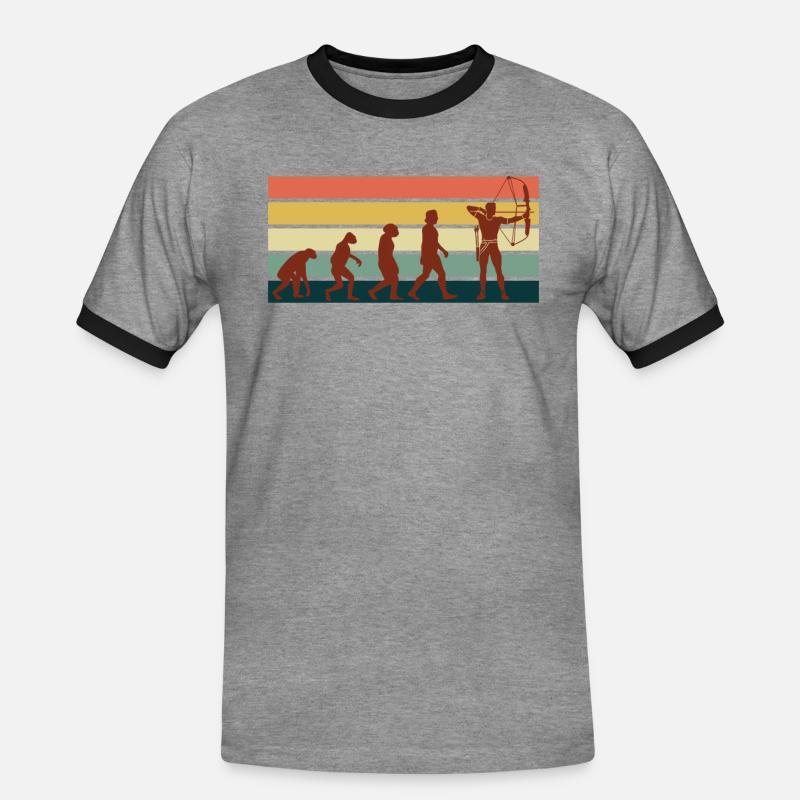 Archery Evolution Bogenschießen - Männer Kontrast-T-Shirt - Grau meliert/Schwarz
