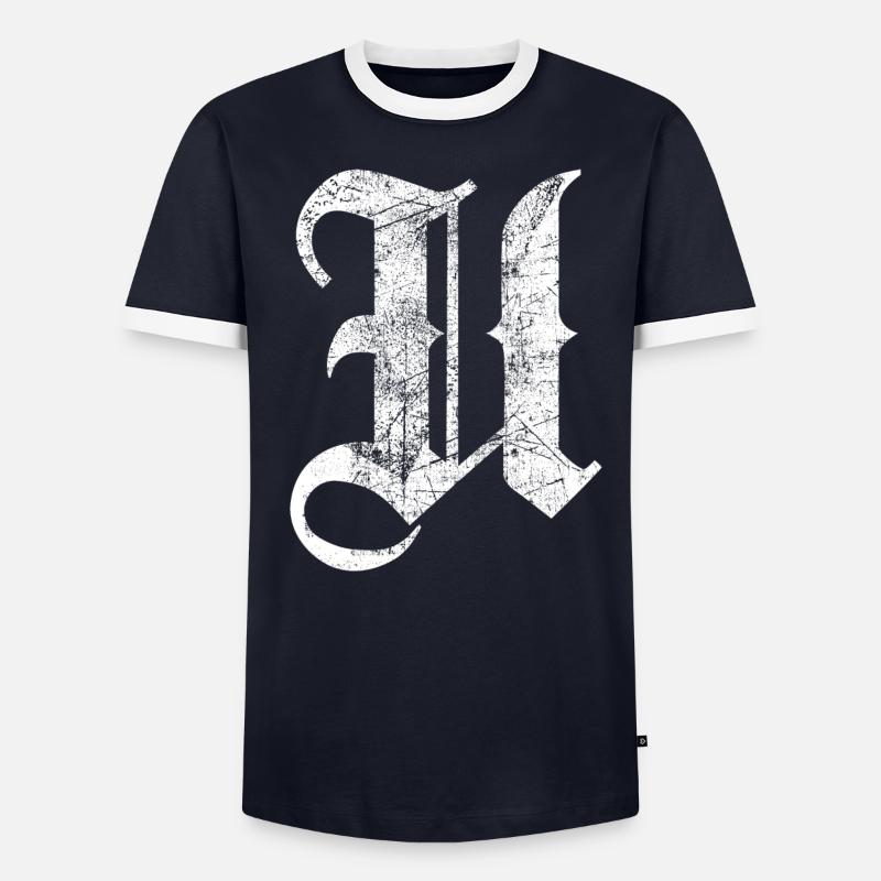 Tshirt alphabet initial U Men's Ringer Shirt