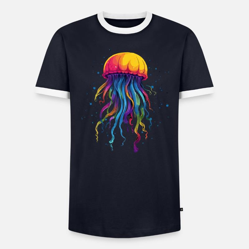 Méduse arc-en-ciel T-shirt contrasté Homme