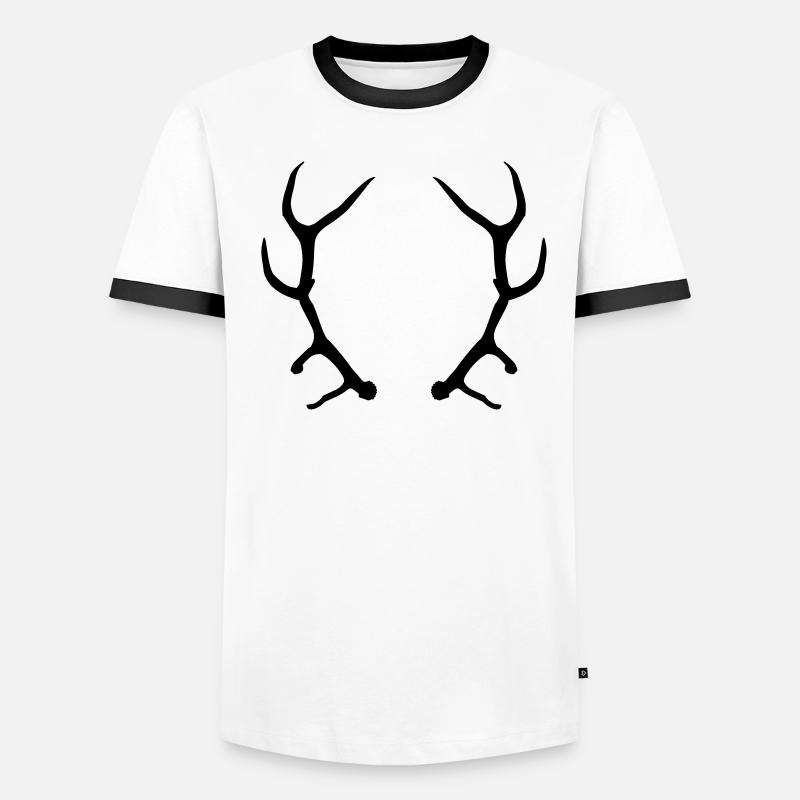 Geweih Männer Kontrast-T-Shirt