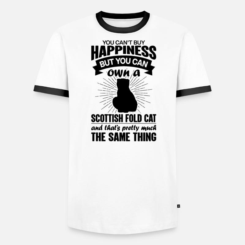 Peut acheter un chat Scottish Fold T-shirt contrasté Homme