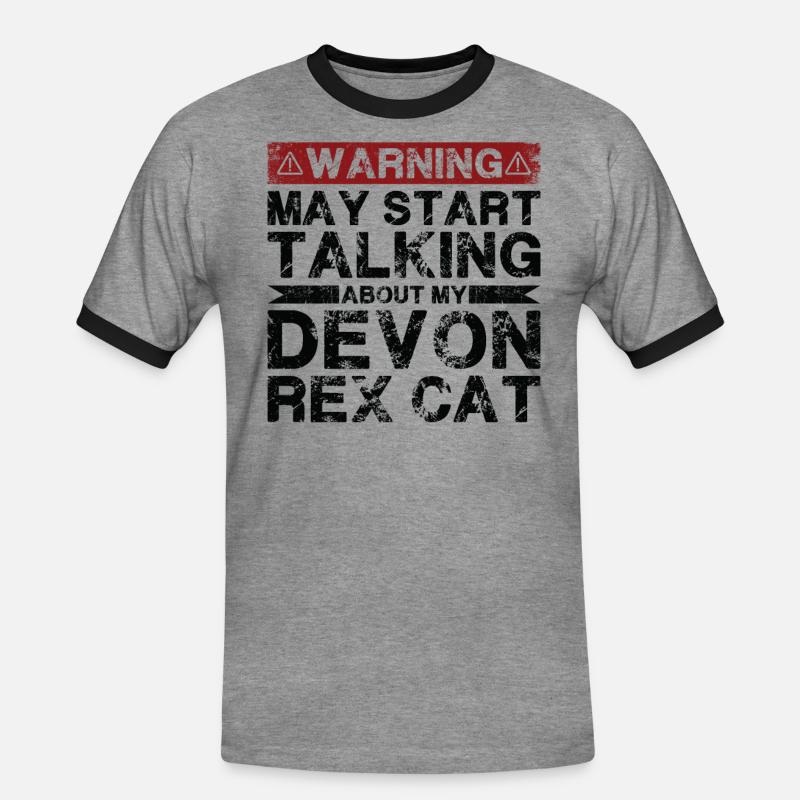 Apropos Devon Rex Cat - Männer Kontrast-T-Shirt - Grau meliert/Schwarz