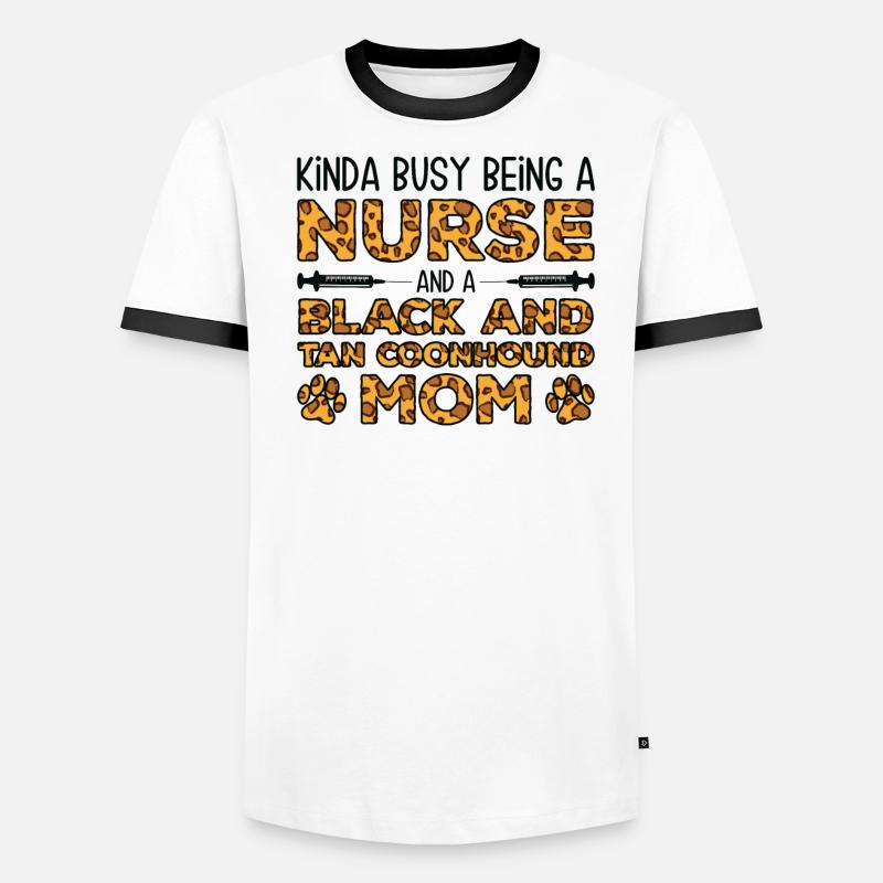 Krankenschwester Mutter - Black Tan Coonhoundcher Männer Kontrast-T-Shirt