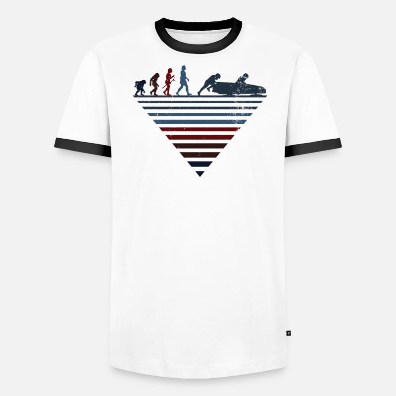 Menschliche Evolution - Vintage Bobsled Männer Kontrast-T-Shirt