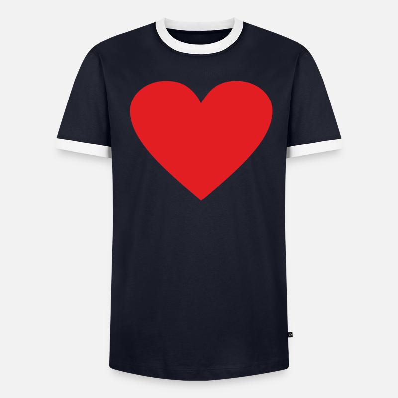 Herz Männer Kontrast-T-Shirt