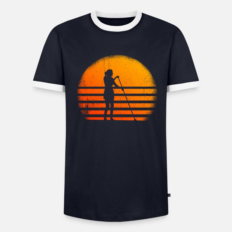 Paddleboard Coucher de soleil Paddleboarder T-shirt contrasté Homme