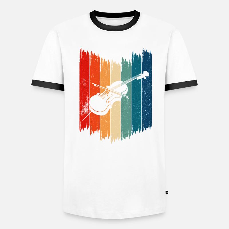 Violon Vintage Violoncelle Rétro Violoncelle T-shirt contrasté Homme