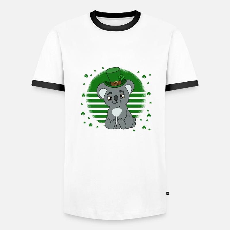 Koala mignon avec chapeau Saint Patrick T-shirt contrasté Homme