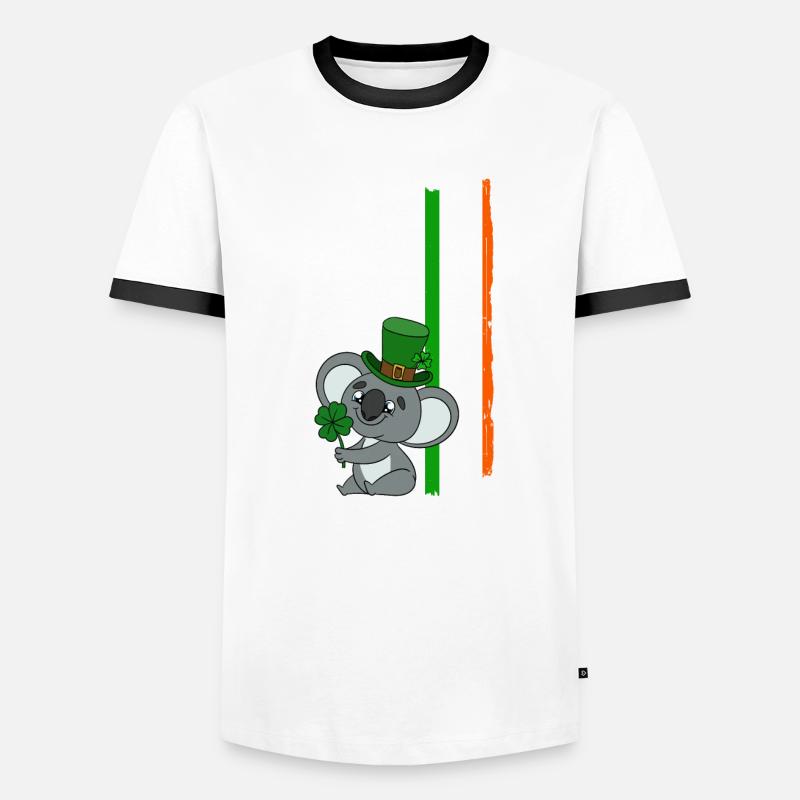 Mignon koala avec chapeau Saint-Patrick T-shirt contrasté Homme