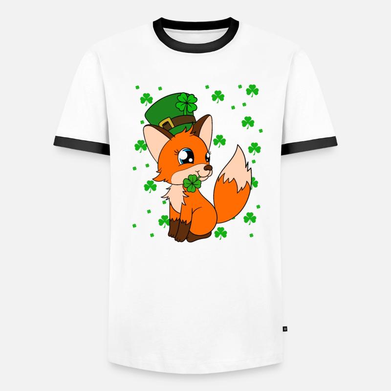 Mignon trèfle renard Saint-Patrick T-shirt contrasté Homme