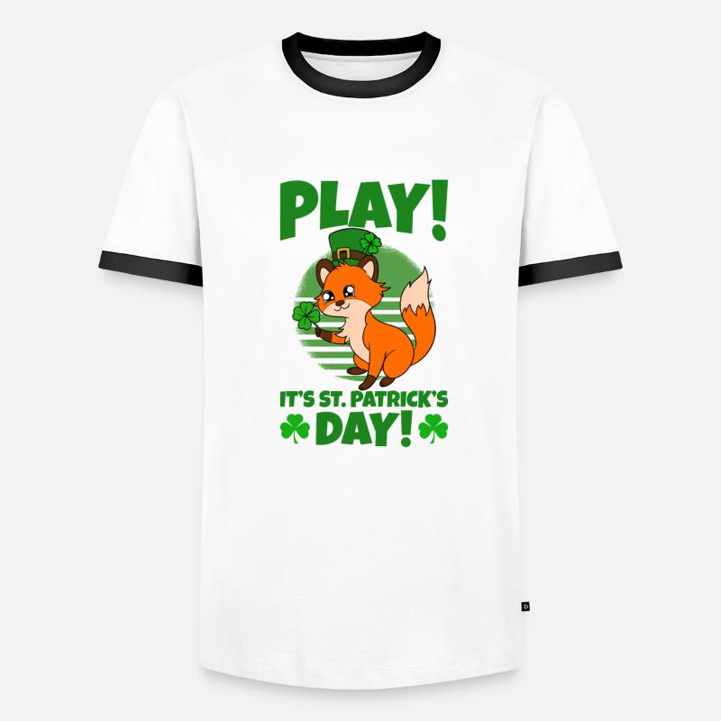 Mignon trèfle renard Saint-Patrick T-shirt contrasté Homme