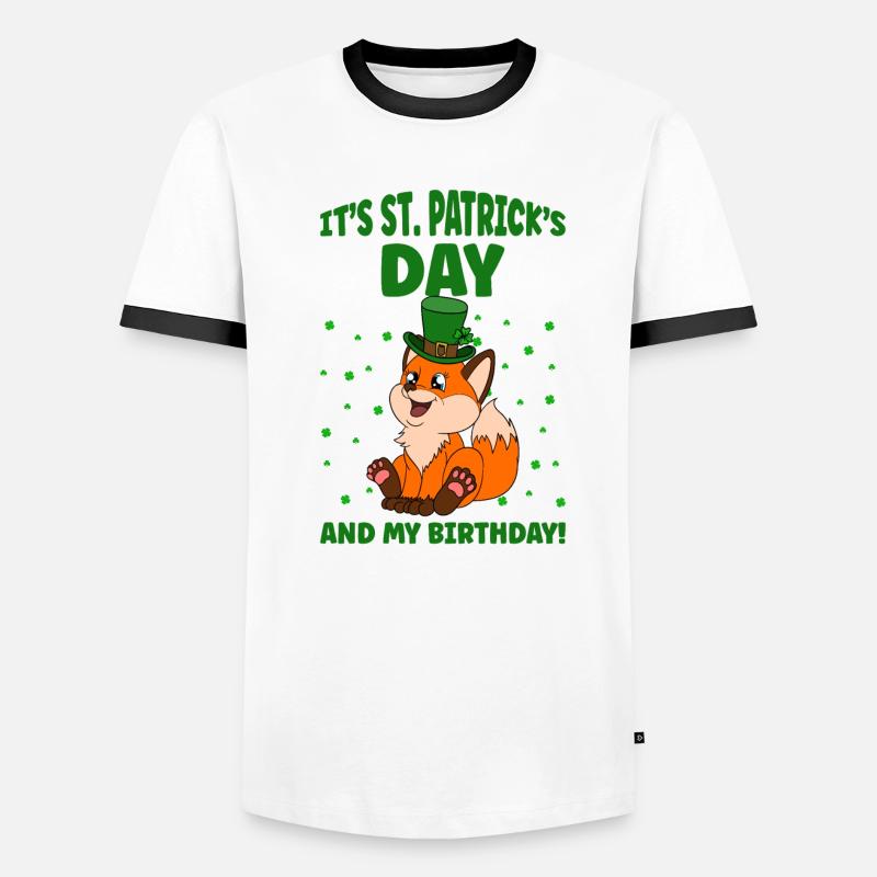 Mignon trèfle renard Saint-Patrick T-shirt contrasté Homme