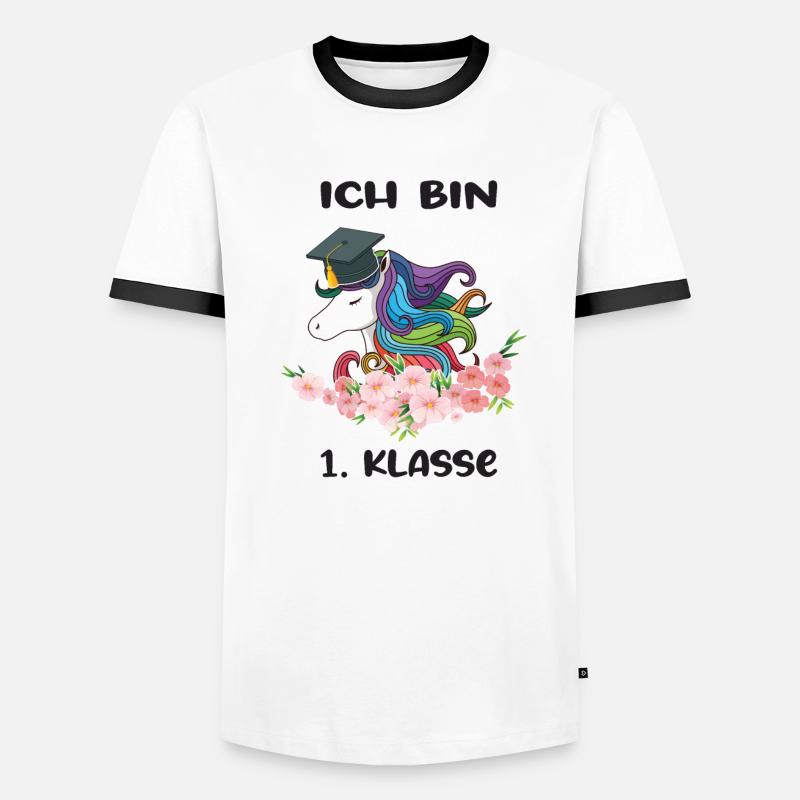 Ich Bin 1 Klasse Einschulung Schulanfang Männer Kontrast-T-Shirt