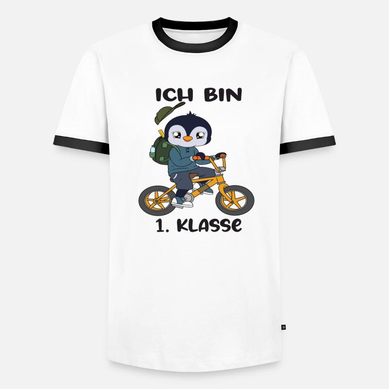 Ich Bin 1 Klasse Einschulung Schulanfang Männer Kontrast-T-Shirt