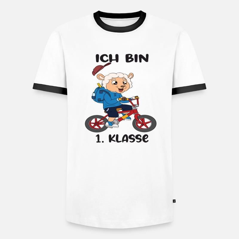 Ich Bin 1 Klasse Einschulung Schulanfang Männer Kontrast-T-Shirt